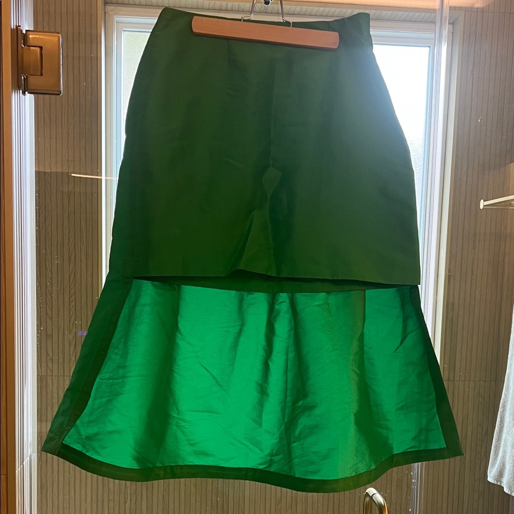 Anthropologie High-Low Green Skirt